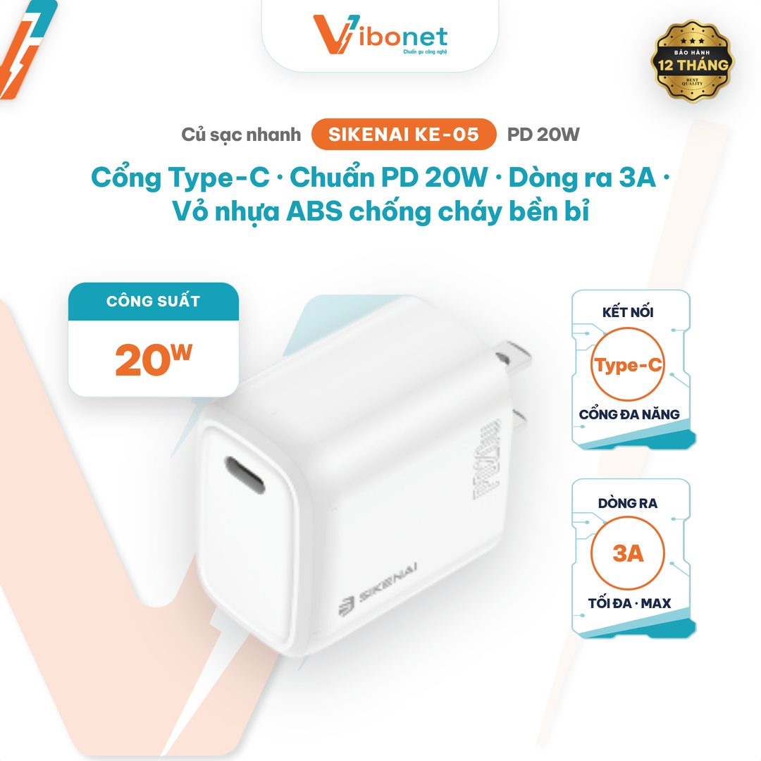 Củ sạc nhanh Sikenai KE-05 PD 20W