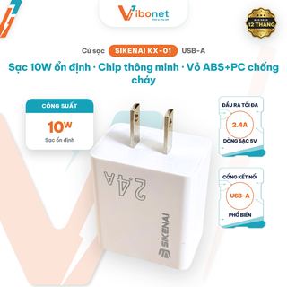 Củ sạc Sikenai KX-01 USB-A 2.4A sạc ổn định 10W