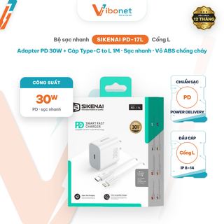 Bộ sạc nhanh Sikenai PD-17L 30W kèm cáp Type-C to Lightning 1M