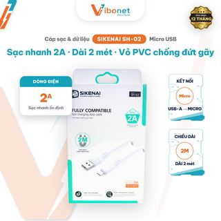 Cáp sạc Sikenai SH-02 Micro USB 2A dài 2M