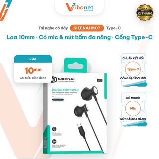 Tai nghe có dây Sikenai MC7 cổng Type-C, loa 10mm có mic