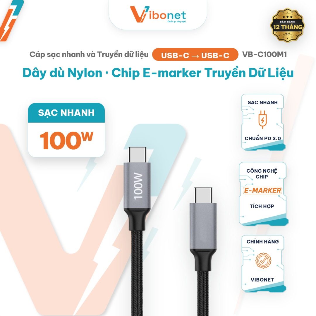 Cáp USB-C 100W cho laptop: một sợi thay cả cục sạc kèm máy