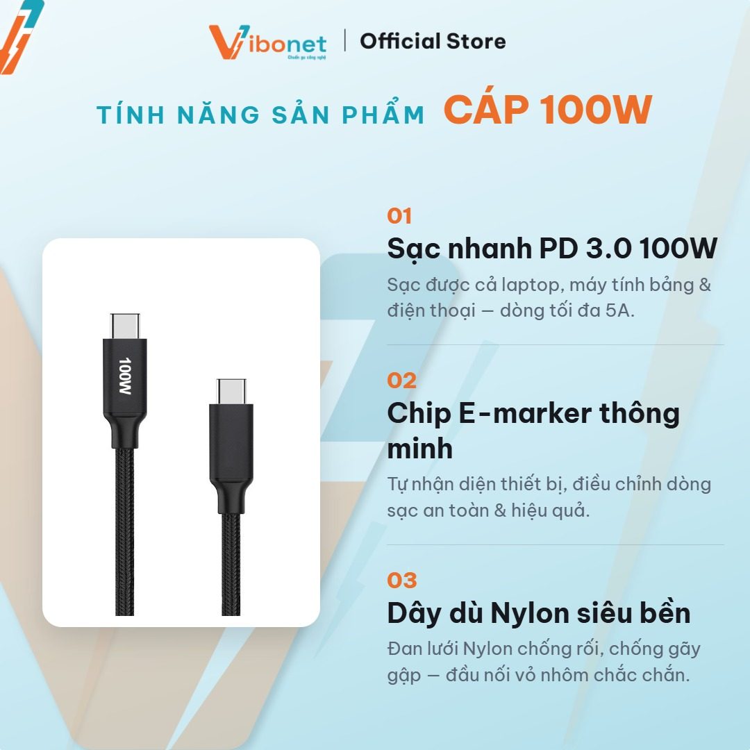 Chip E-marker nằm trong đầu cáp, khai báo khả năng chịu tải