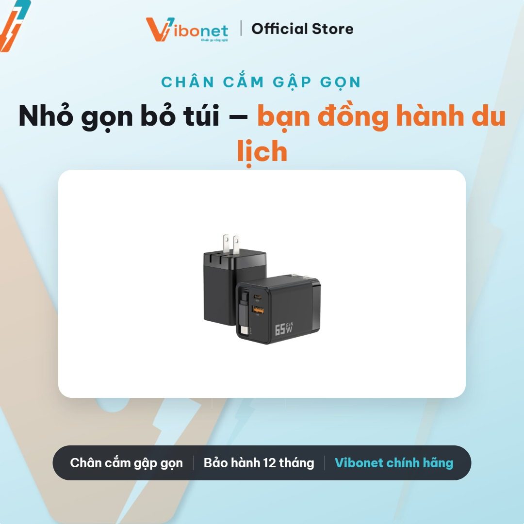 Chân cắm gập gọn vào thân, an toàn khi bỏ balo