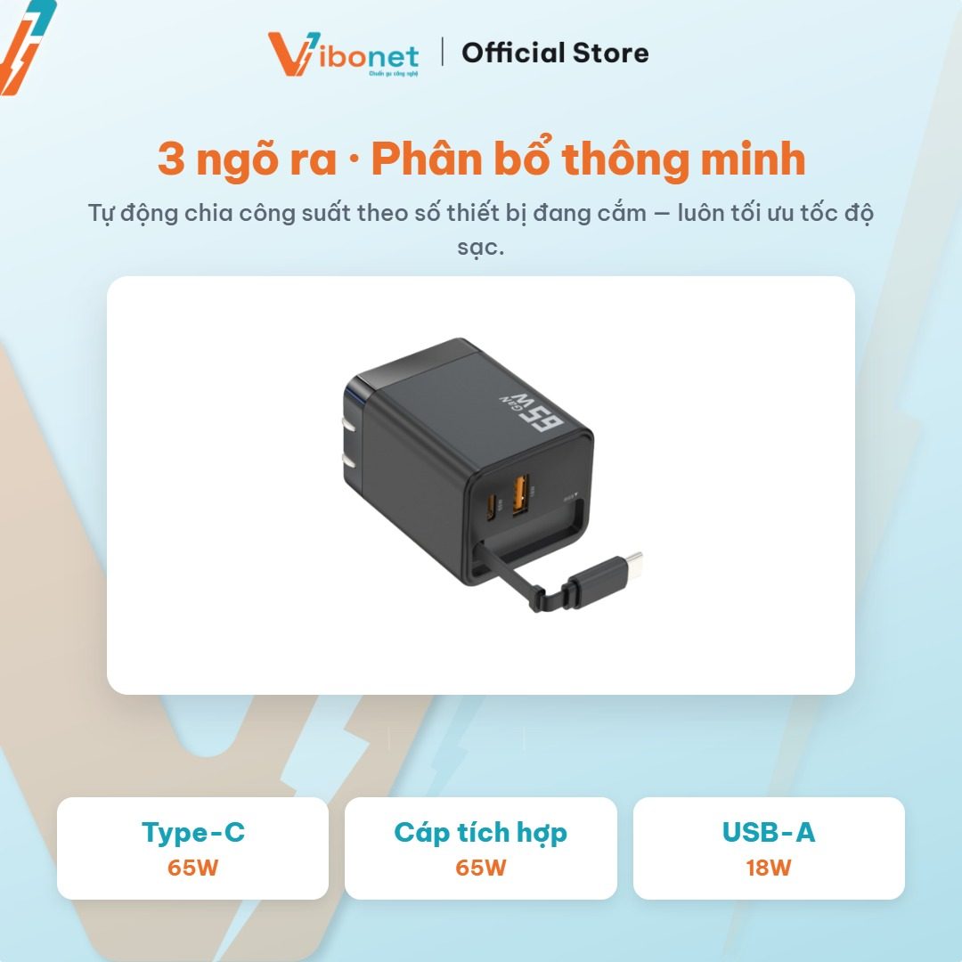 Cáp tích hợp cộng thêm cổng Type-C và USB-A cho ba thiết bị
