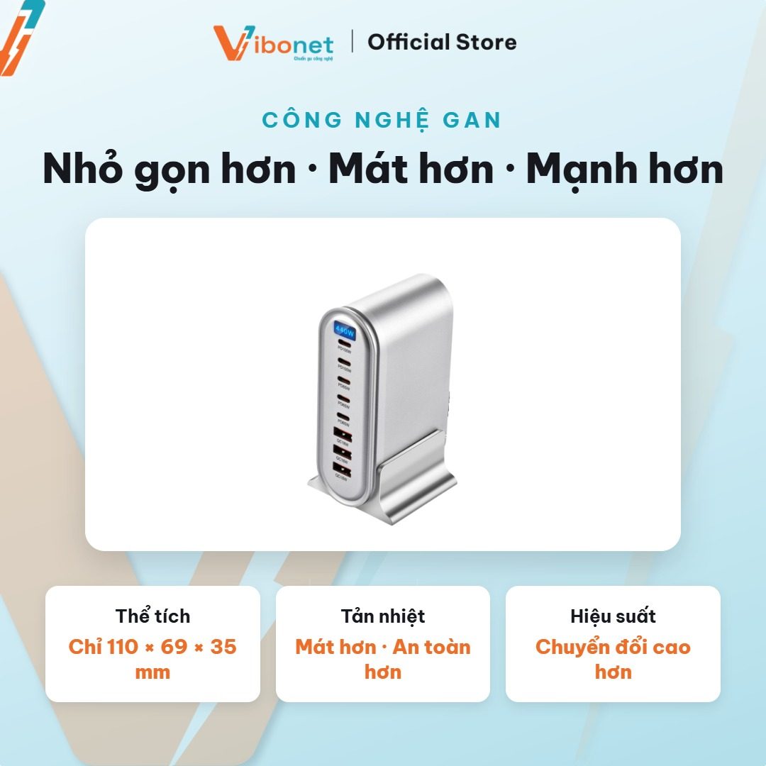 Công nghệ GaN cho trạm Vibonet 440W thân gọn, mát khi sạc