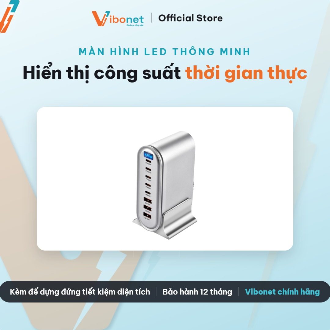 Màn hình LED giúp cả nhà biết thiết bị nào đã sạc xong