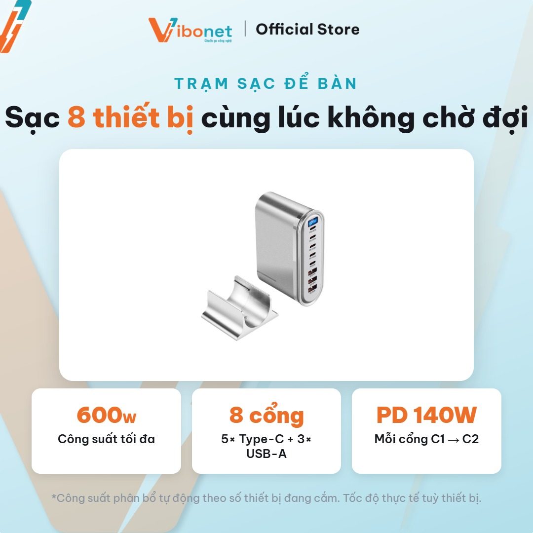 Đếm số thiết bị cắm đồng thời trong giờ bận nhất — đó mới là con số chọn cổng.