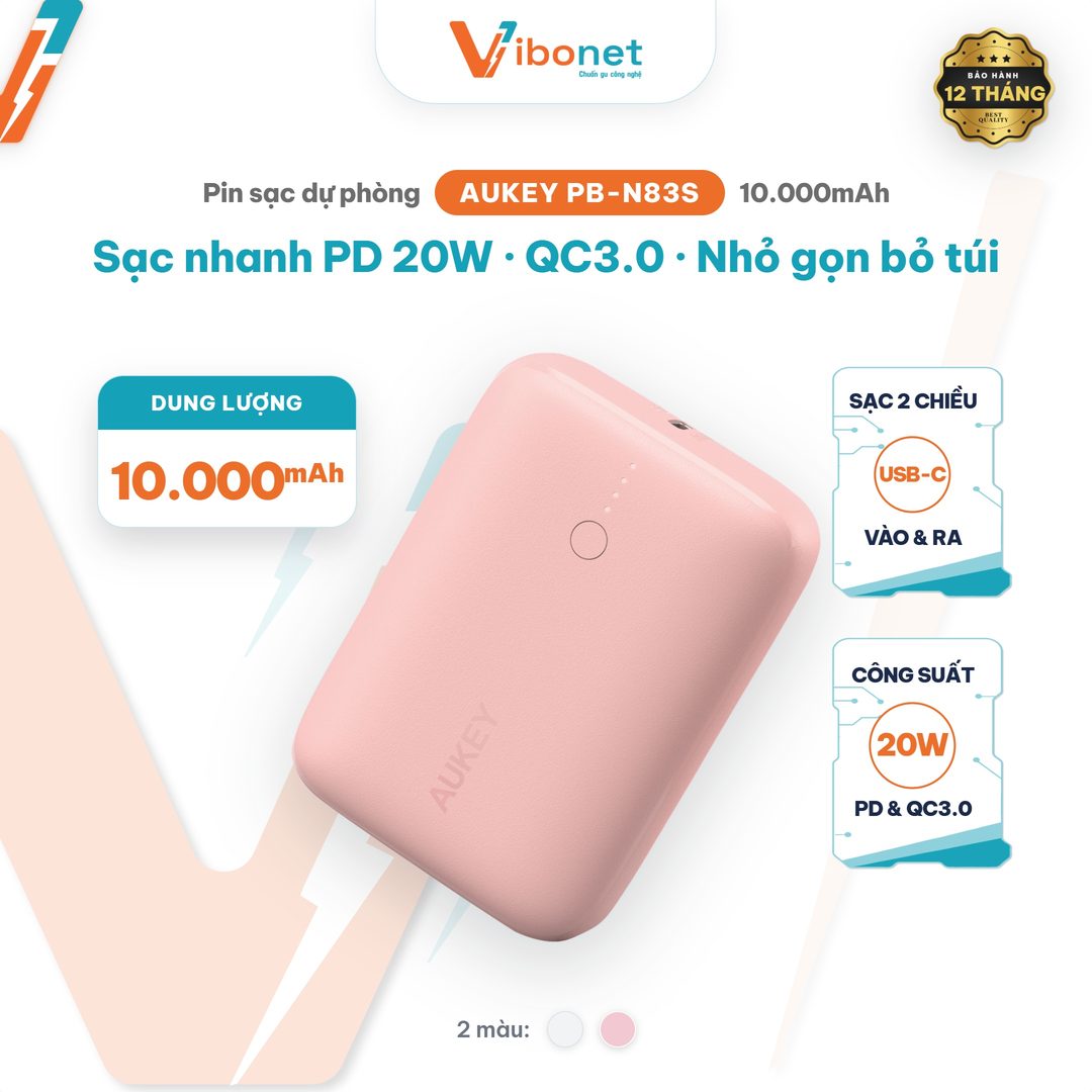 Pin dự phòng Aukey PB-N83S 10.000mAh 20W PD/QC3.0