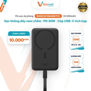 Pin dự phòng từ tính Baseus Magnetic Mini 10.000mAh 30W (sạc không dây)