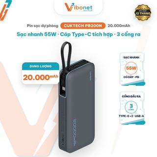 Pin dự phòng Cuktech CP25 20.000mAh 55W 3 cổng